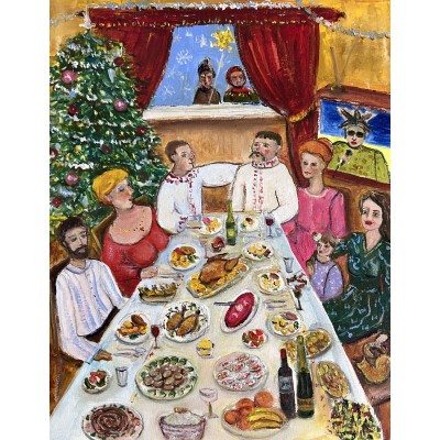 Millennium in Ukrainian Style – Original oil painting by Marina Stognieva